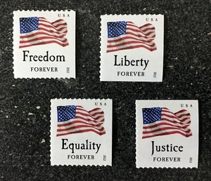2012USA Forever #4706-4709 Four Flags - Set of 4 Singles From ATM Booklet of 18 - Picture 1 of 1