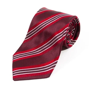 Gianfranco Ferre Burgundy Regimental Stripe Silk Tie 8032 - Picture 1 of 2