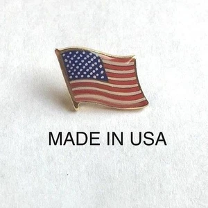 AMERICAN FLAG LAPEL PIN SMALL *MADE IN USA* Hat Tie Tack Pinback patriotic - Picture 1 of 3