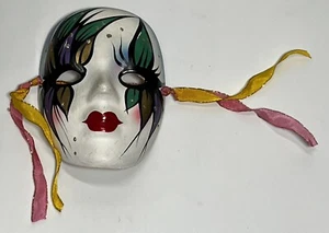 Vntg. Ceramic Hand Painted Face Mask Wall Hanging Excel. Used Cond. 4-1/2”L x3”W - Picture 1 of 3