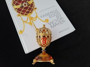 Authentic 18K Gold Faberge Danzig Amber Egg Victor Mayer Enamel Fabergé Jewelry