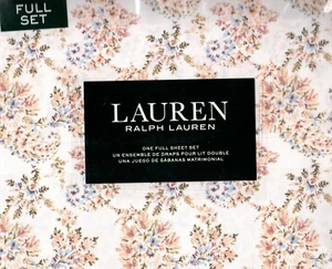 Ralph Lauren Full Sheet Set Kathryn Floral Blush Pink 4p Cottage Chic Blue Green - Picture 1 of 3