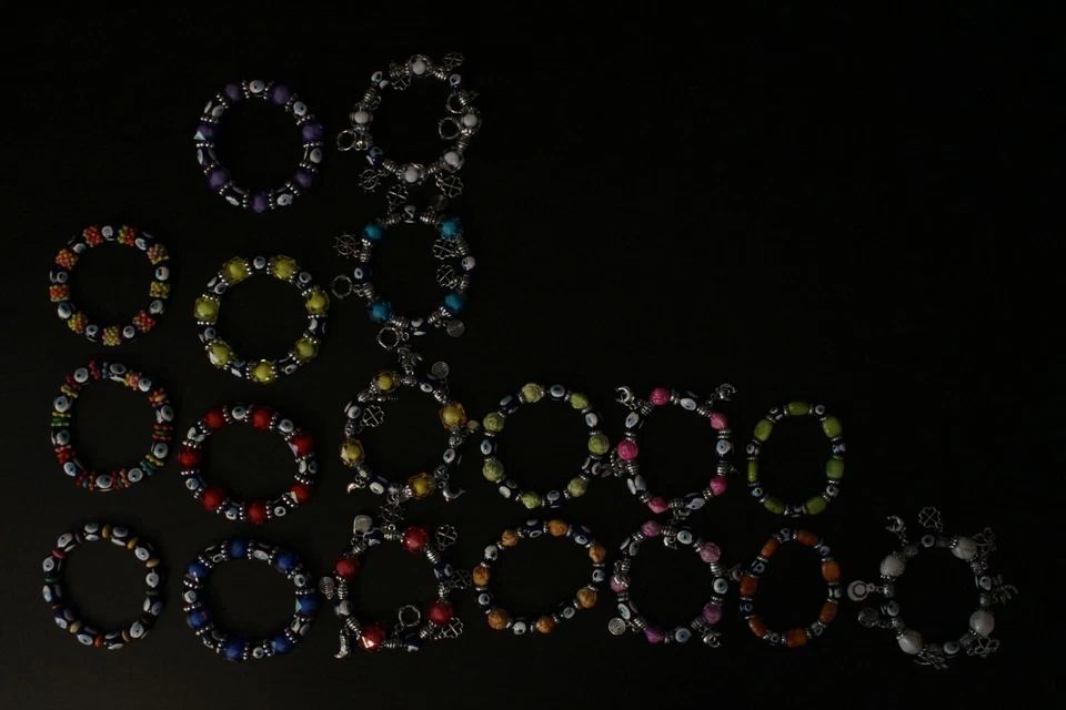 Nazar Boncuk Perlen Armband geflochten Böser Blick Auge Evil Eye - Bild 1 von 1