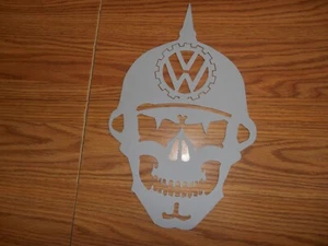 VOLKSWAGEN HAPPY SKULL W/ EMBLEM ON HELMET - Picture 1 of 1