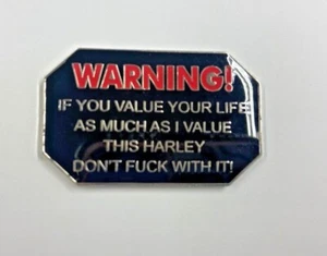 Harley Davidson Motorcycle Warning Badge - Picture 1 of 4