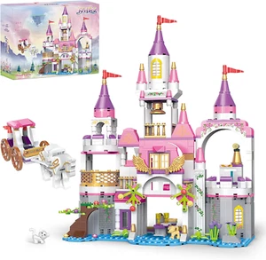 Dream Girls Princess Castle with Carriage Building Blocks 516 Pieces Pink Castle - Picture 1 of 7