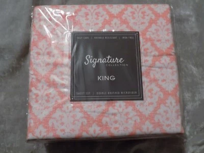 King Orange 4 Pc Sheet Set Polyester Wrinkle Resistant Bed Sleep Patterned NEW! - Image 1 of 2