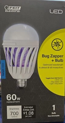 Feit LED Specialty A19 E26 (Medium) LED Bug Zapper Bulb Daylight 60 Watt Equival - Image 1 of 4