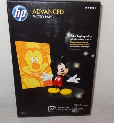 Unopened Disney HP Advanced 4 X 6 Glossy Photo Paper 100 Count  Q2238A  2010  - Image 1 of 4