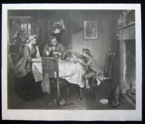 1884 Original Marcus Stone James Scott Watt Teekessel Dampf Mezzotint Druck Lrg - Bild 1 von 6