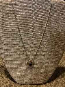 Herz 1/20 12K GF Herz Onyx Anhänger signiert Halskette ~15" Kette lesen - Bild 1 von 5