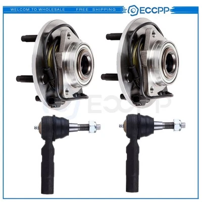 Conjunto de buje de cojinete de rueda delantera ABS para Dodge Ram 1500 02-05 4 piezas Foto 1 de 4