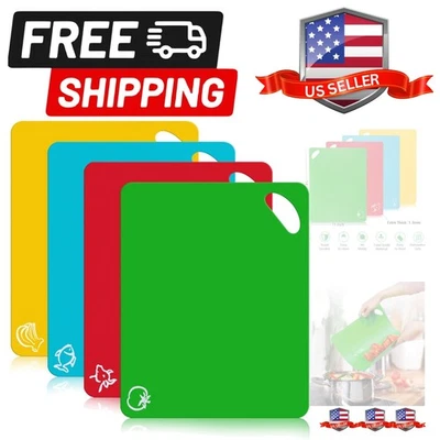 Набор кухонной пластиковой разделочной доски - очень толстый гибкий коврик для резки для готовки... - Изображение 1 из 4