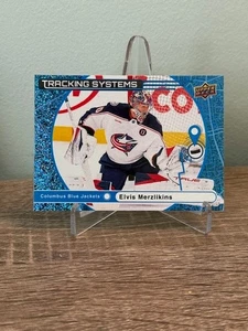 2025-26 Upper Deck Series 1 Tracking Systems Elvis Merzlikins #TS-28 Columbus - Picture 1 of 2