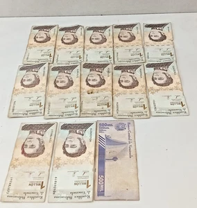 Venezuela 12 x 1 Million Bolívares Banknotes (2020) + 1 x 500 Million Bolívares - Picture 1 of 8