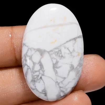 Piedra preciosa suelta cabujón forma ovalada howlita 100 % natural 45 quilates 35X22X6 mm A-2183 Foto 1 de 4