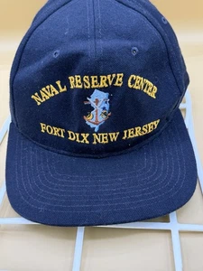 Naval Reserve Center New Jersey Hat Cap Adjustable Navy Blue Strapback - Picture 1 of 2