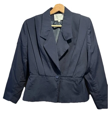 Blazer Lord & Taylor Azul Marino Manga Larga 8P Plisado Foto 1 de 4