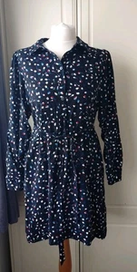 Phase Eight Alexandra Ditsy Print Shirt Dress Navy Size 10, Pockets , - Picture 1 of 9