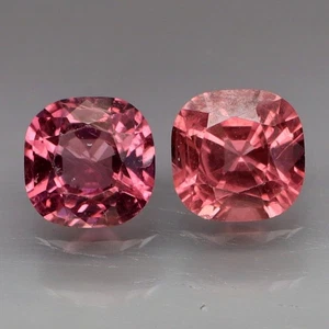 Cojín 5.5x5.5mm.PAR Encantador y Fuego Completo Espinela Rosa Natural Myanmar 1.74Ct. - Imagen 1 de 6