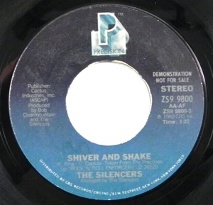 The Silencers – Shiver And Shake ~ 1980 New Wave 45 Vinyl Promo Single - Foto 1 di 4