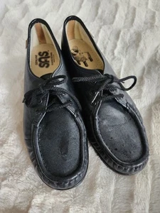 SAS Shoes Siesta Oxford Size Black Tripad Comfort USA Leather Moc Women's 10 N - Picture 1 of 8