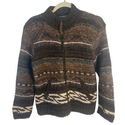 Vintage Lauren Ralph Lauren Full Zip Hand Knit Wool Alpaca Sweater Size P / S - Image 1 of 4