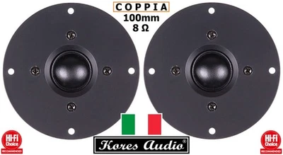 2 Pz. Kores Audio KSQ802 Tweeter da 4" 100mm a Cupola in Seta 2x100W RMS 8 Ohm - Imagen 1 de 4