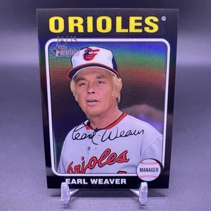 #/75! 🚨2024 Topps Heritage Earl Weaver Chrome Black Refractor Orioles #153 - Picture 1 of 2