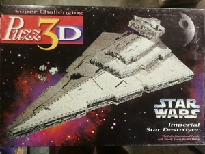 Puzz-3D Star Wars Imperial Star Destroyer 3D Puzzle 823 PCs 1996 Milton Bradley - Picture 1 of 2