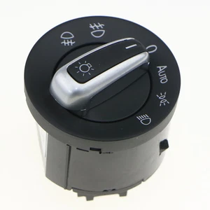 Chrome Headlight Switch Control Button For VW Passat B6 Jetta Golf 5ND941431B - Picture 1 of 5
