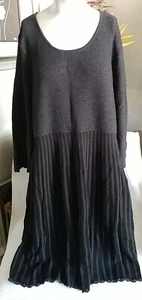 Clearance Calvin Klein Dark Gray Pullover Knit Dress Sz PL - Picture 1 of 12