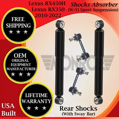 Monroe OEM Rear Shocks W/ Sway Bar For 2010-2022 Lexus RX350/RX450H Lifetime Wa. - Image 1 of 4
