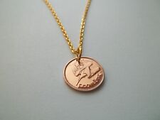 FARTHING COIN - IRISH - EIRE - BRONZE & GOLD PENDANT NECKLACE - 1933 - 91st YEAR