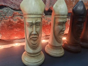 VINTAGE Mid-Century Schachfiguren Set glasierte Keramik (A18) - Bild 1 von 24