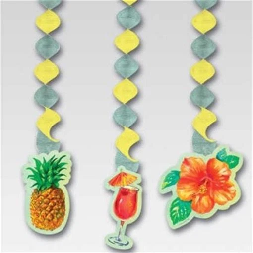 Paquete de 3 recortes colgantes ponche de piña hawaiana fiesta Luau  Foto 1 de 1