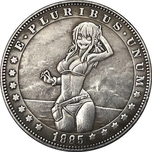 1885 E*Pluribus Unum Lucky Sexy Chica Hobby Coleccionable Arte Moneda Metal - Imagen 1 de 5