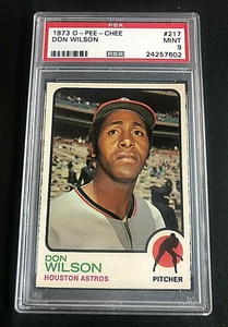 Don Wilson 1973 O-Pee-Chee Card #217 Graded PSA 9 MINT Astros POP 3 None Higher - Picture 1 of 2