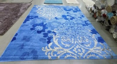 BLUE / DARK BLUE 9' X 12' Stained Rug, Reduced Price 1172593986 ADR114F-9 - Image 1 of 4