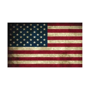 Verwitterte amerikanische Flagge Aufkleber 3" hoch x 5" breit Vinyl Aufkleber Indoor Outdoor - Bild 1 von 1