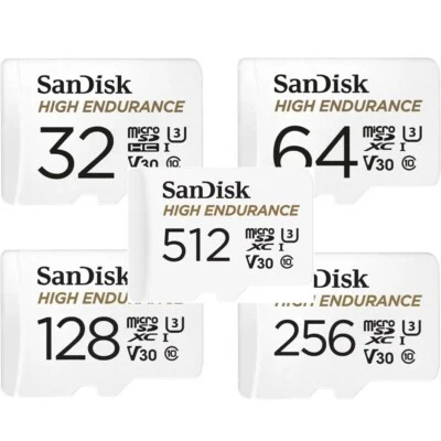 SanDisk 32GB 64GB 128GB 256GB 512GB High Endurance microSDXC SDHC Card w/ada LOT - Image 1 of 4