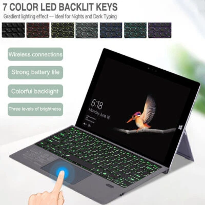 For Microsoft Surface Pro 7+ / Pro 7/ Pro 6 Backlit Wireless Bluetooth Keyboard - Image 1 of 4