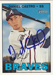 DANIEL CASTRO ATLANTA BRAVES SIGNED 2016 TOPPS HERITAGE CARD COLORADO ROCKIES