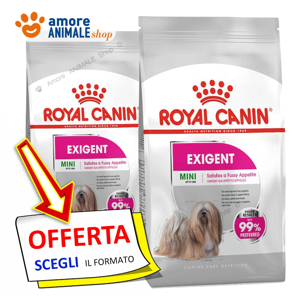 Royal Canin Dog → Adult Mini, EXIGENT - 1 / 3 kg Crocchette Cane, Secco Per Cani - Imagen 1 de 1