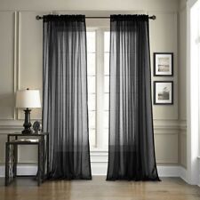 Jenna Collection Sheer Voile Solid Window Curtain Panel  - Set of 2 - ALL COLORS