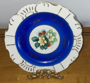 Plato de colección UCAGO pintado a mano flores de fresa adorno dorado decorativo Japón - Imagen 1 de 5