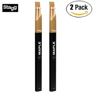 2-PACK Stagg 1-Pair Maple 5B Wooden Tip Drum Sticks SM5B - Picture 1 of 1