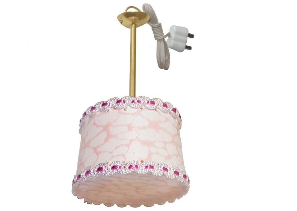 Hängelampe für Puppenhaus, Puppenstube 3,5V Lampe, Beli-Beco 202 rosa