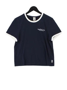 SoulCal&Co Women's T-Shirt UK 16 Blue 100% Cotton Short Sleeve Crew Neck Basic - Picture 1 of 6