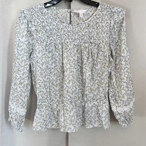 Lauren Conrad Damen Top Small Ditsy Floral Cottagecore Puffärmel Boho 18104 - Bild 1 von 8
